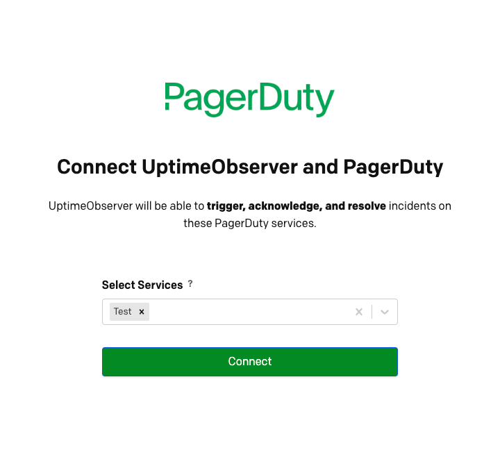 Connect PagerDuty and UptimeObserver